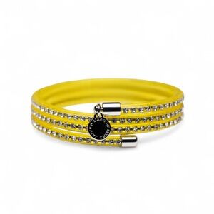 NWT Marc By Marc Jacobs Slinky Safety Yellow Zirconia Bracelet (02)